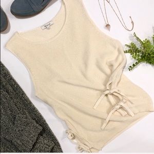 ⫸Madewell Knitted Side Tie Tank Top